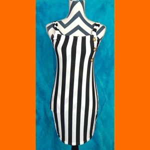 Black and white striped beetlejuice dress